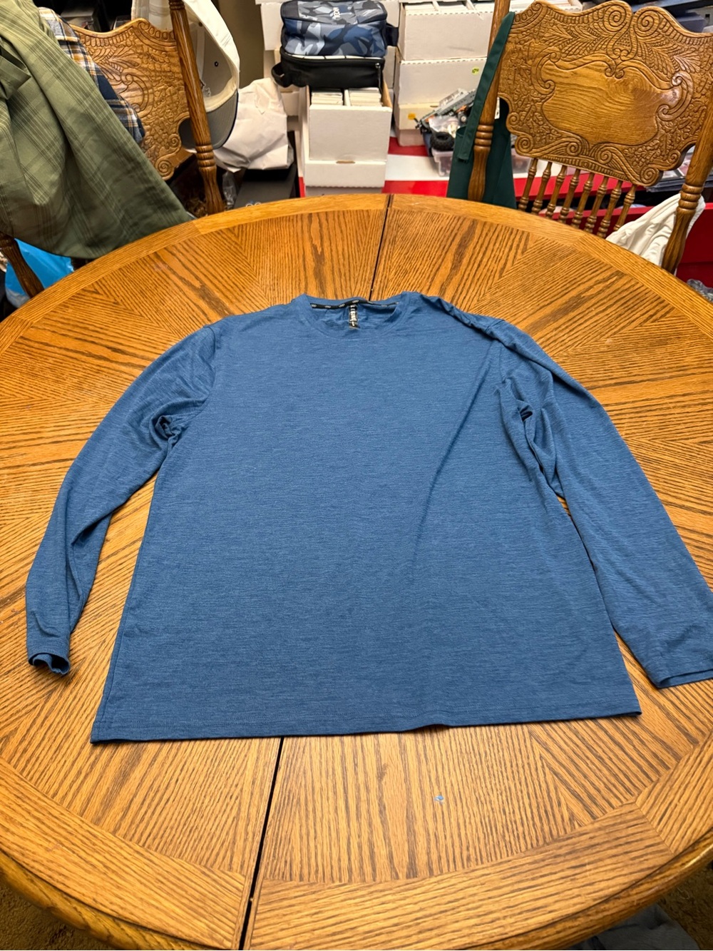 Legend Men's Long-Sleeve Crewneck Shirt - Heather Blue